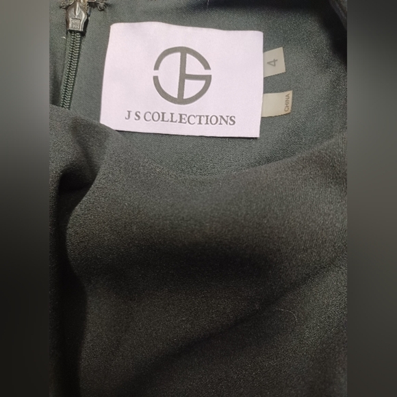 JS Collections NWT Sia Ruffle Skirt Black Gown Size 4 - Picture 9 of 10